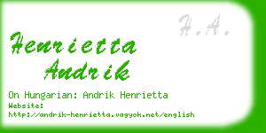 henrietta andrik business card